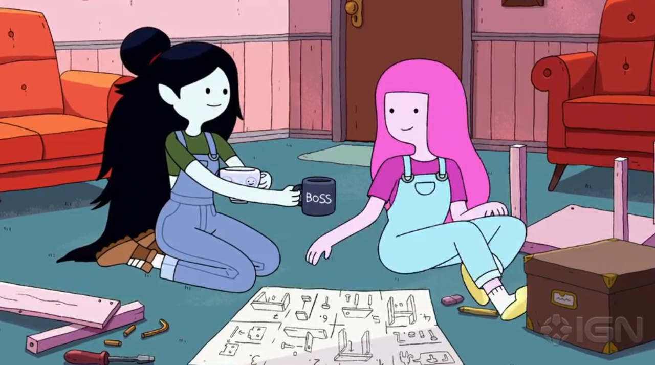 Una hermosa representación de introspección y romance sano. Adventure Time: Obsidian.